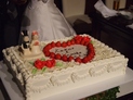 うさぎ夫婦のウェディングケーキ:(ウエディングケーキ:生ケーキ,ナチュラル,人形,モチーフ,イチゴ,１段,スクエア)