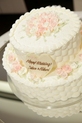 お花のウェディングケーキ☆:(ウエディングケーキ:生ケーキ,ラブリー,クリーム,お花,２段,ラウンド)