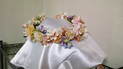 手作り花冠:(衣装小物:コサージュ,ヘッドドレス,造花,ホワイトドレス用)
