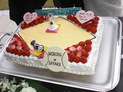 野球ケーキ:(ウエディングケーキ:人形,イチゴ,１段,スクエア)