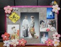 桜と和装写真のウエルカムボード:(ウェルカムボード:ラブリー,和風,花,写真)